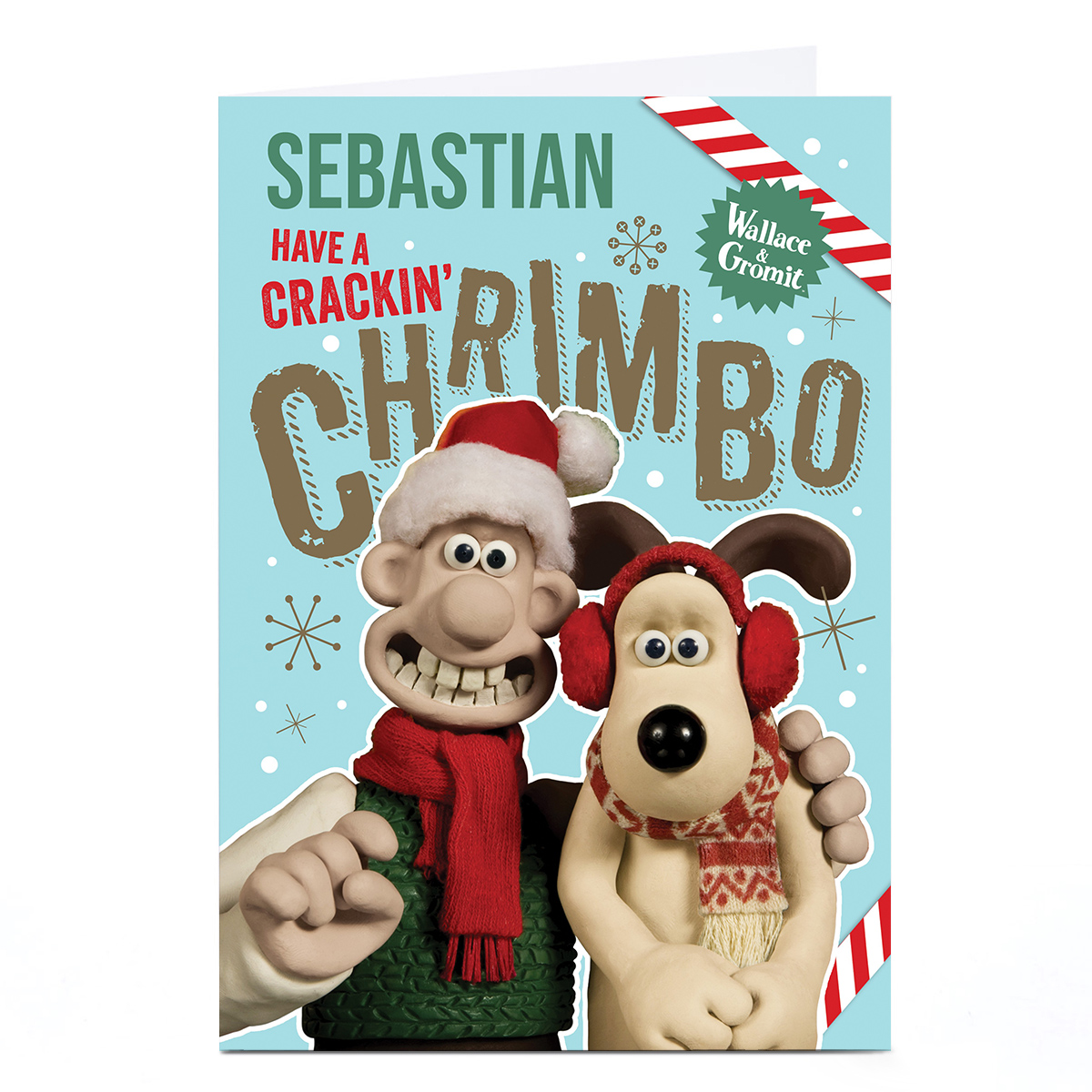 Personalised Wallace & Gromit Christmas Card - Any Name
