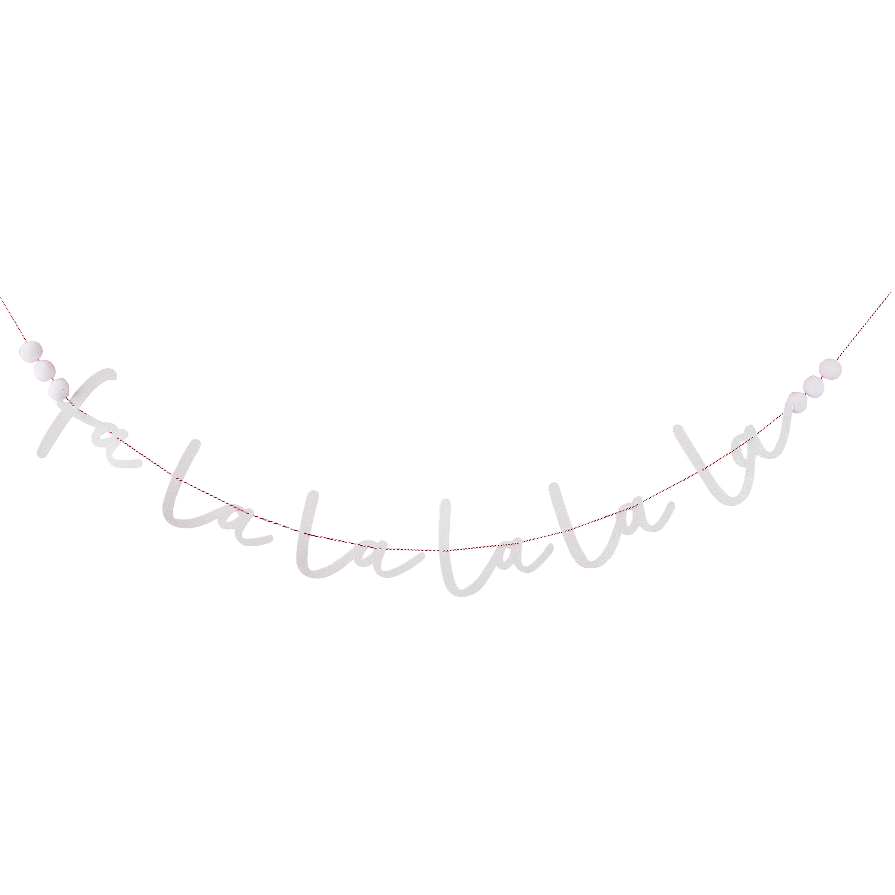 White Falala Glitter Acrylic Banner 2m