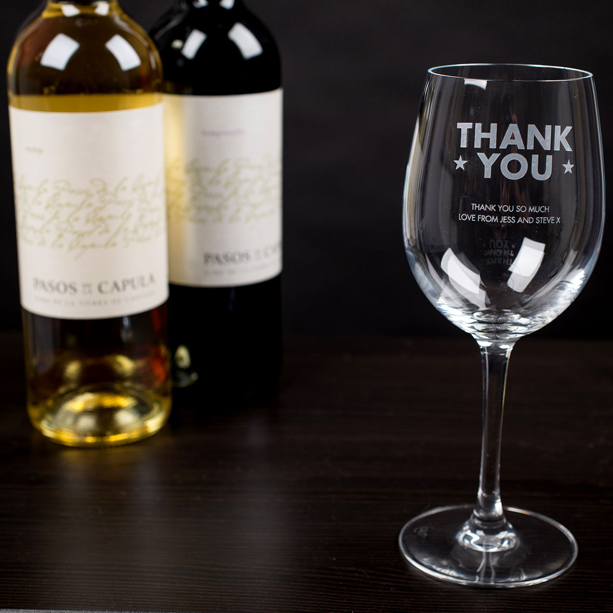 Personalised Thank You Stars Wine Glass