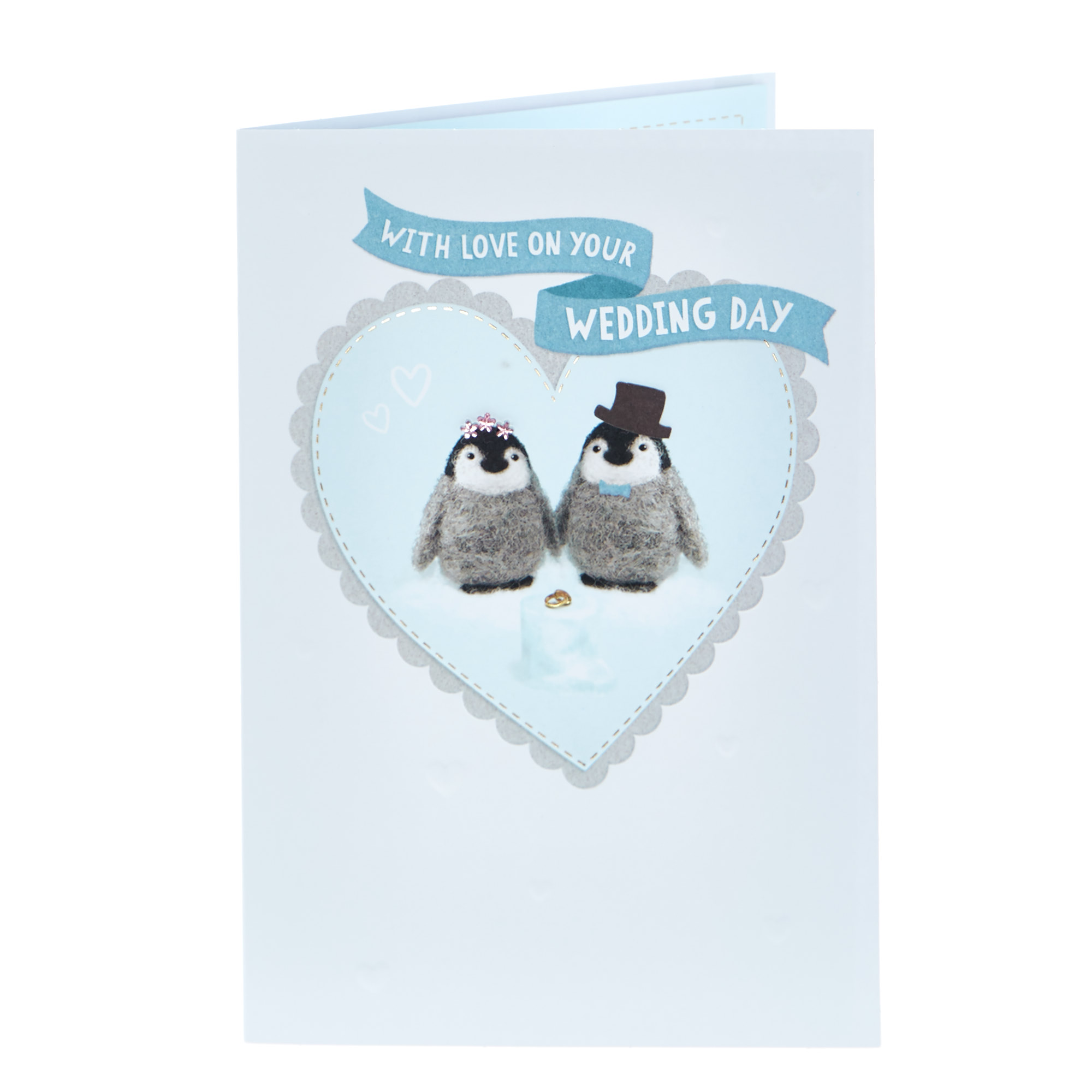 Wedding Card - With Love, Penguins 