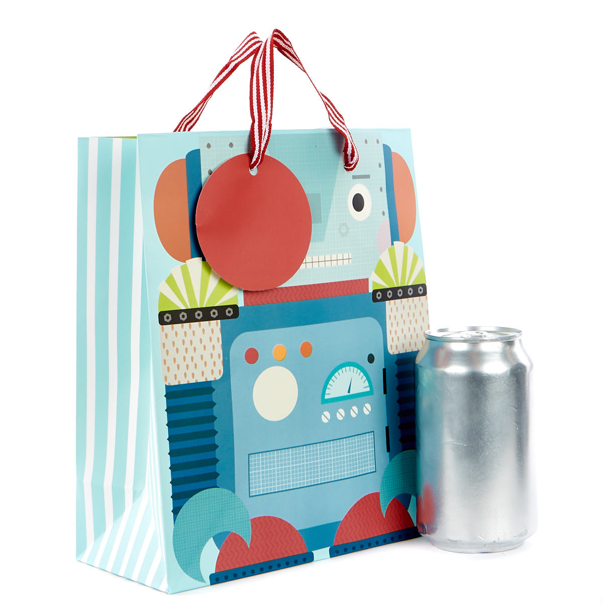 Medium Portrait Blue Robot Gift Bag