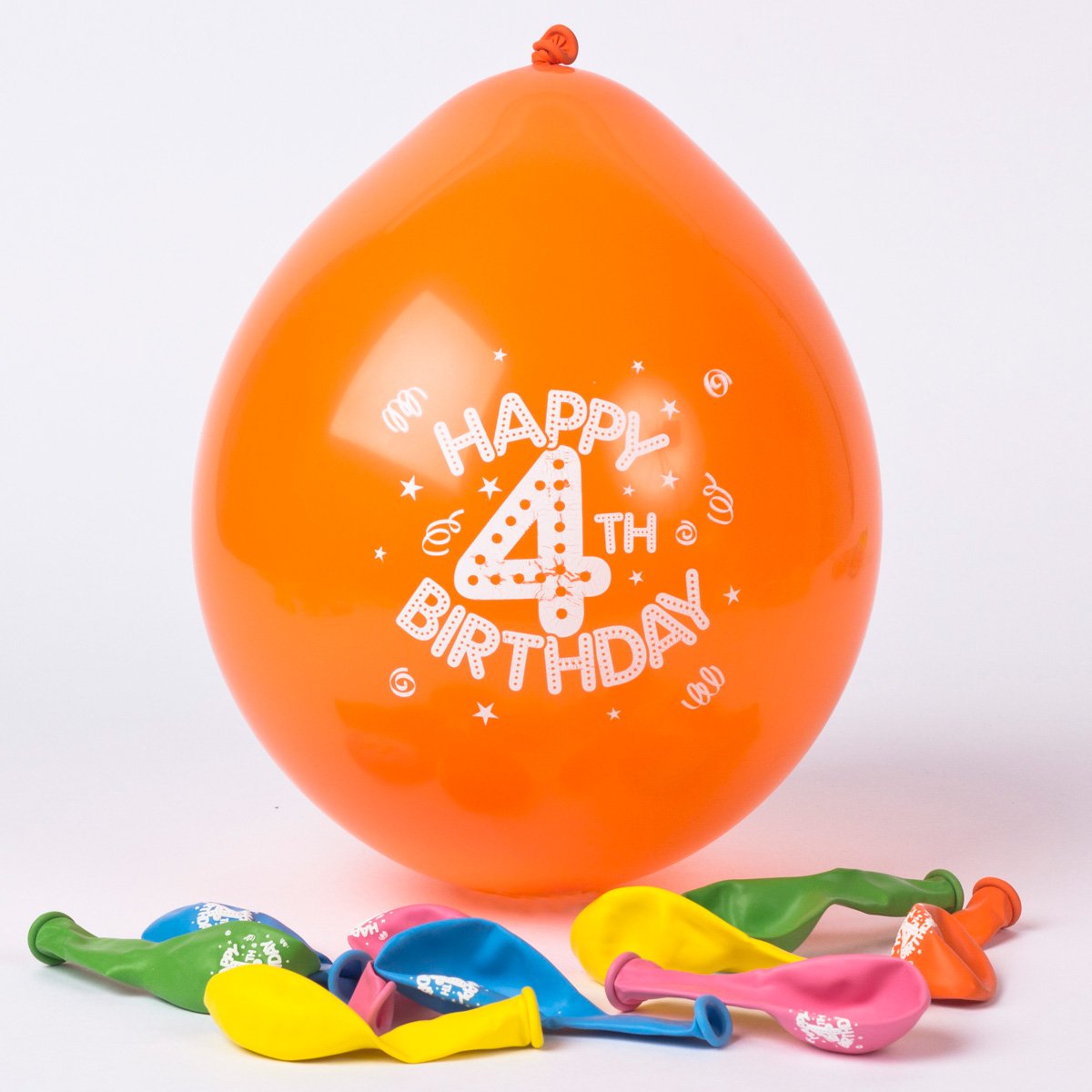 Multicoloured Age 4 Small Air-fill Latex Balloons - Pack Of 10