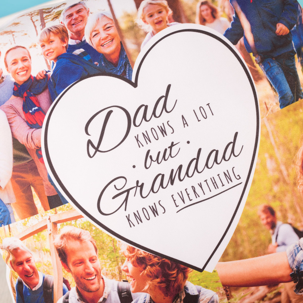 Multi Photo Cushion - Dad Knows A Lot But Grandad Knows Everything
