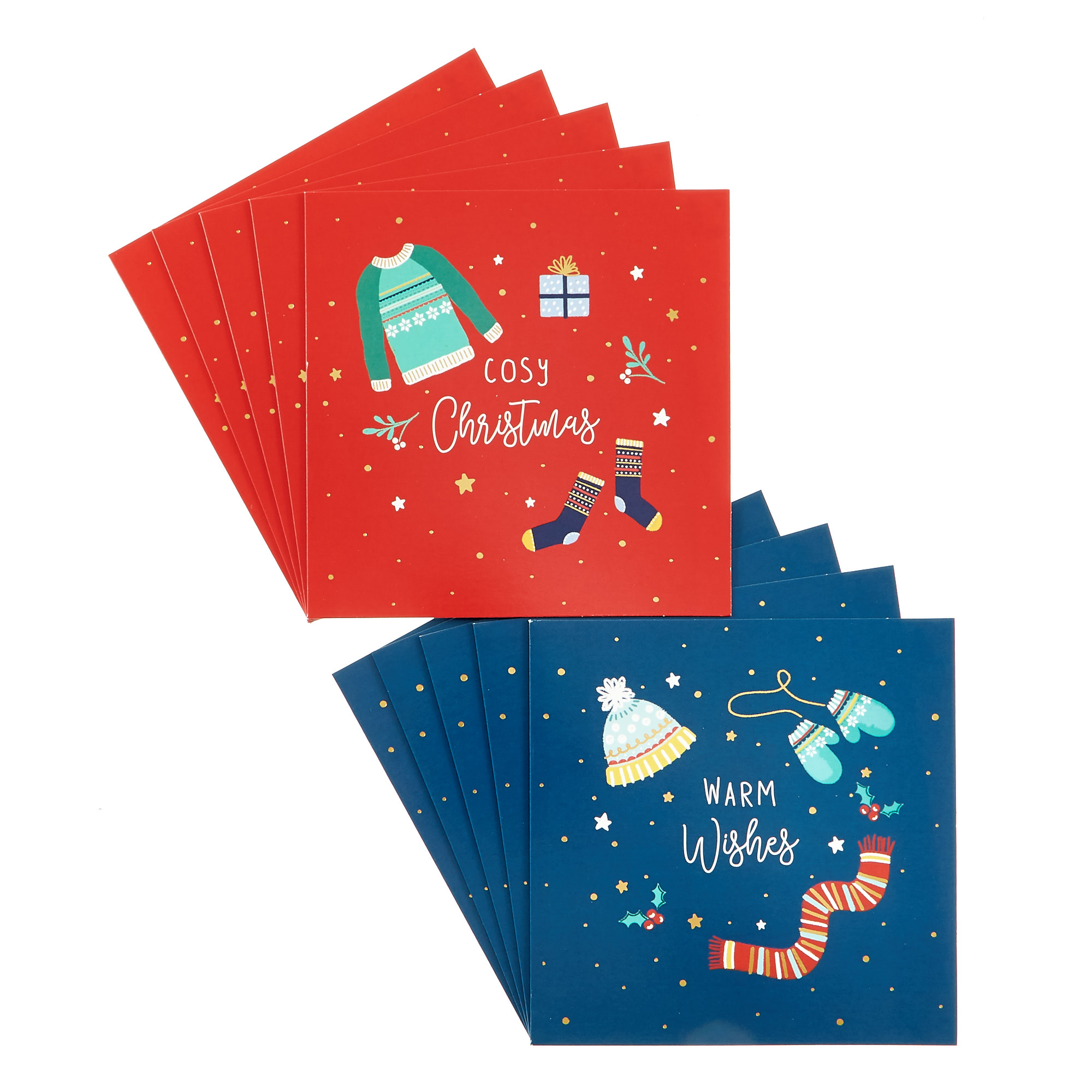 18 Charity Christmas Cards - Cosy & Warm (2 Designs)