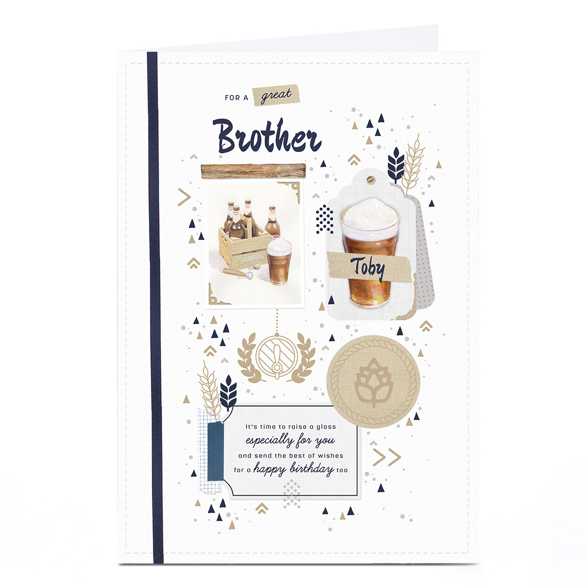 Personalised Birthday Card - Time To Raise A Glass