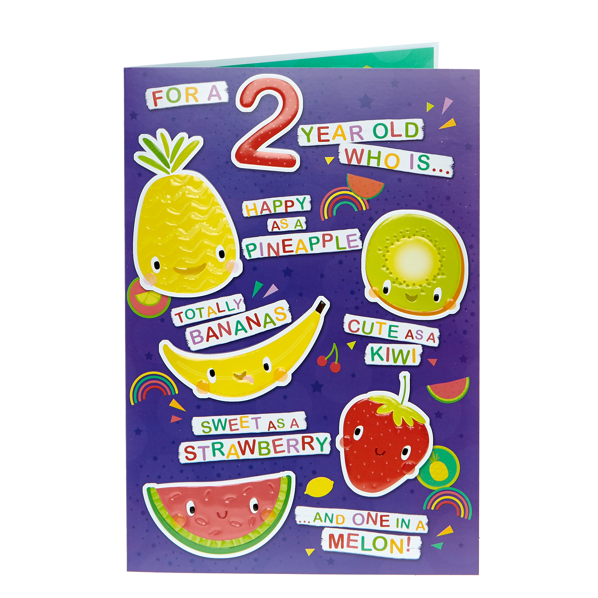 2nd Birthday Card - Cute Fruits