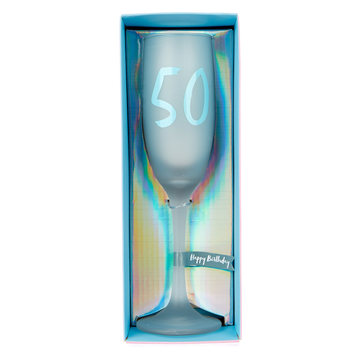 Frosted Glass 50th Birthday Flute