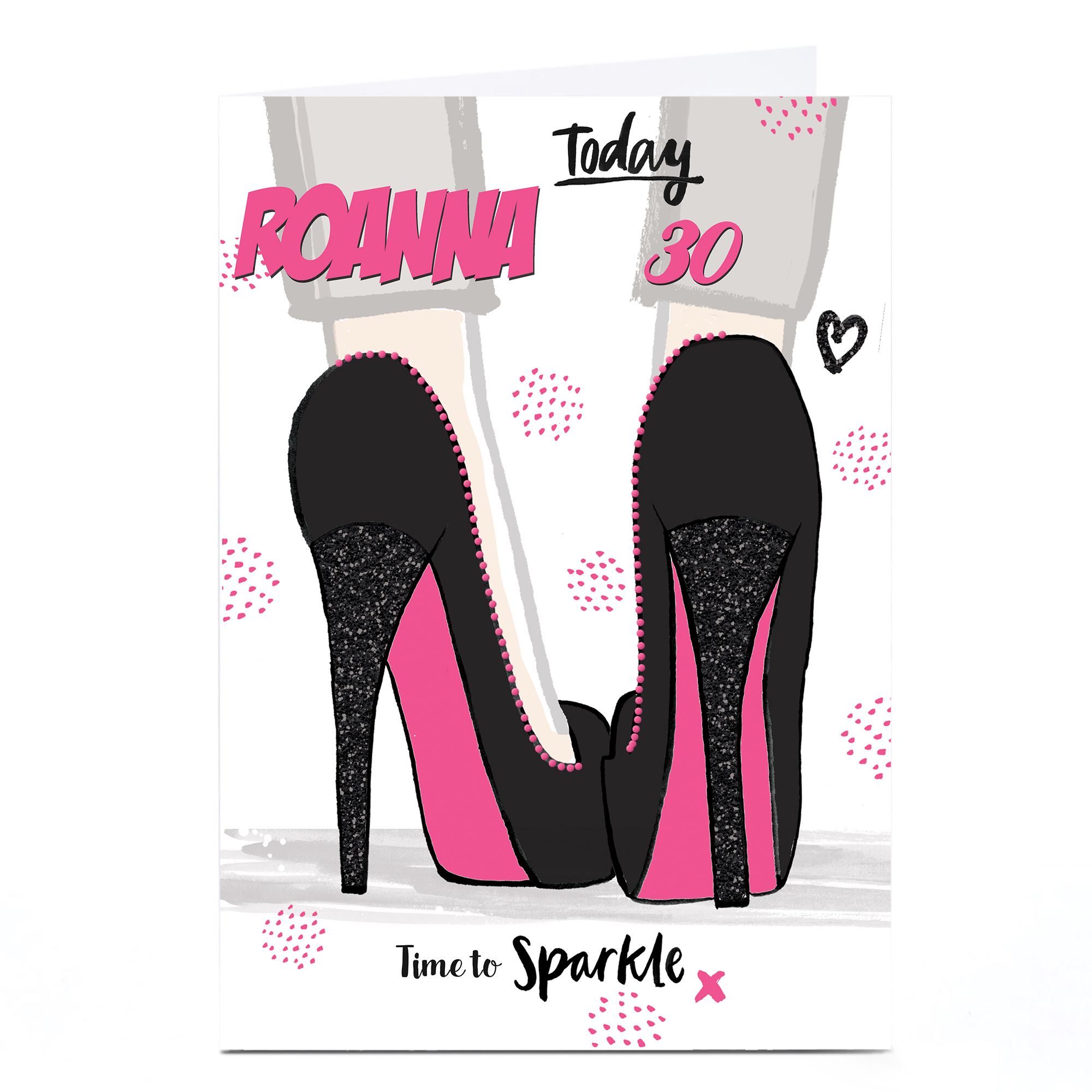 Personalised Birthday Card - High Heels, Editable Age