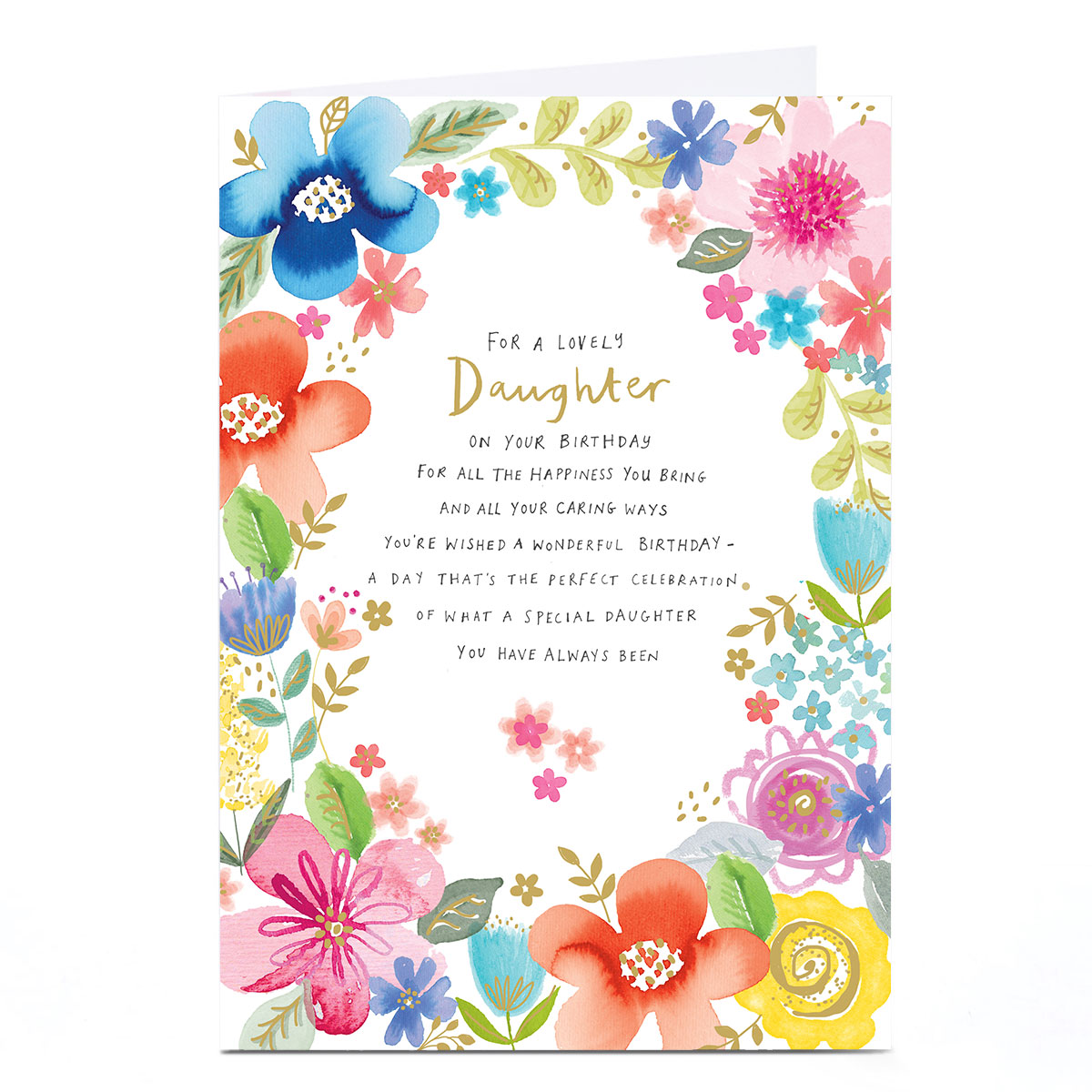 Birthday Card - Flroal Border For All The Happiness You Bring, Daughter