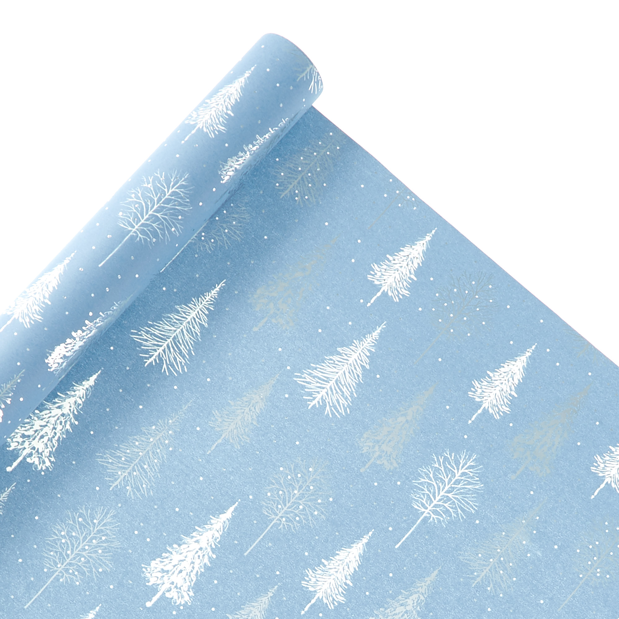 Blue Trees Christmas Wrapping Paper - 2 Metres