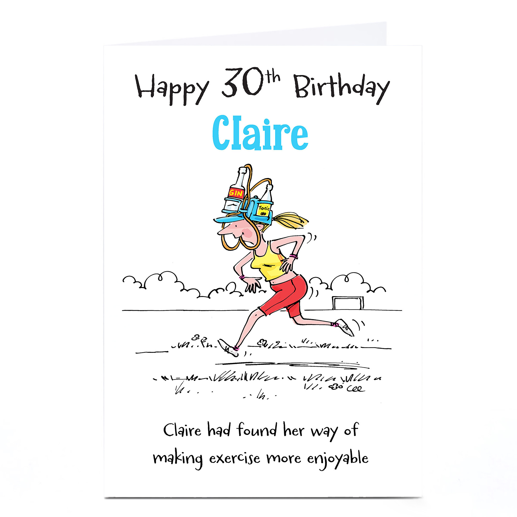 Personalised 30th Birthday Card - Enjoyable Exercise