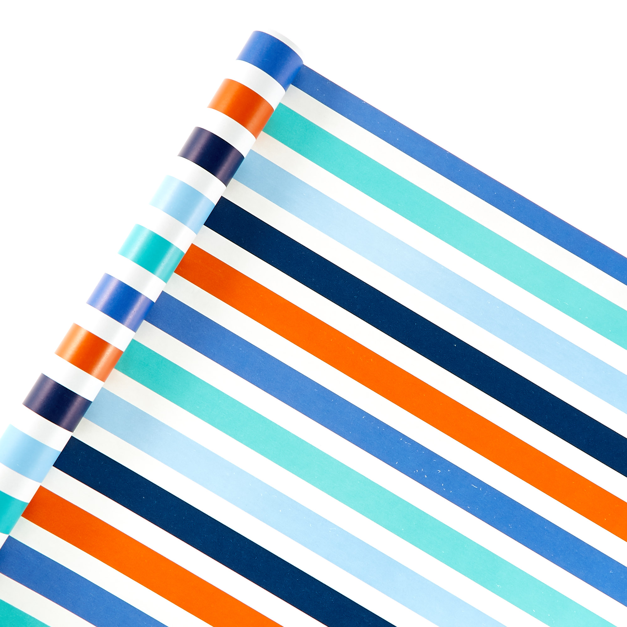 Blue & Orange Stripes Wrapping Paper - 3 Metres 