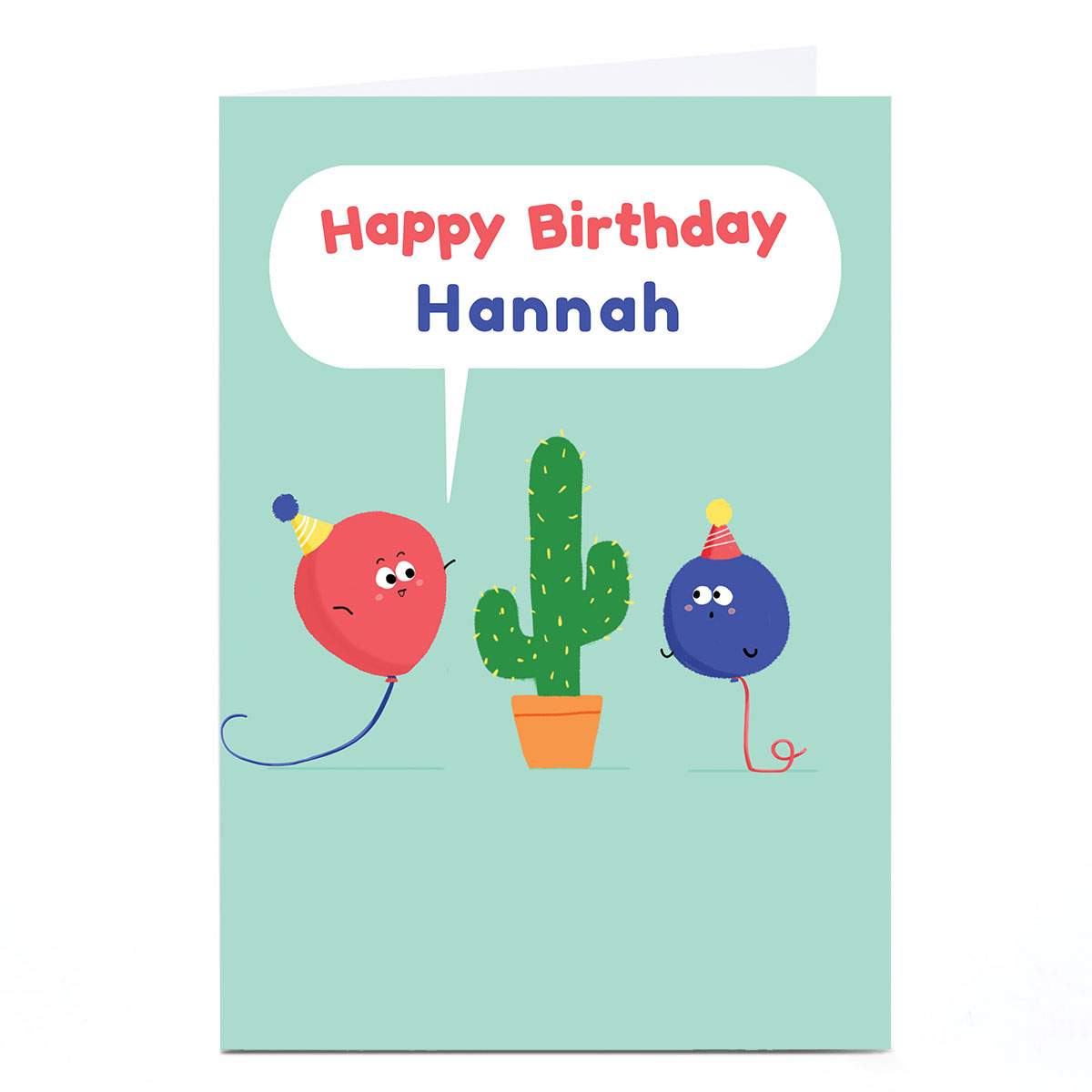 Personalised Hew Ma Birthday Card - Cactus 