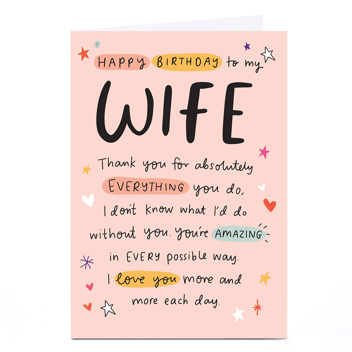 Birthday Card - Amazing In Every Possible Way, Wife 
