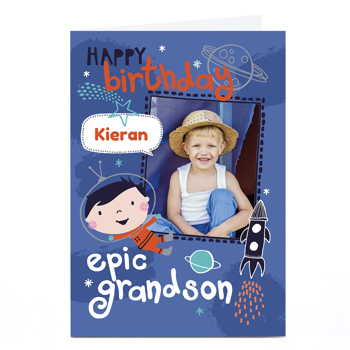Photo Bev Hopwood Birthday Card - Epic Grandson Space
