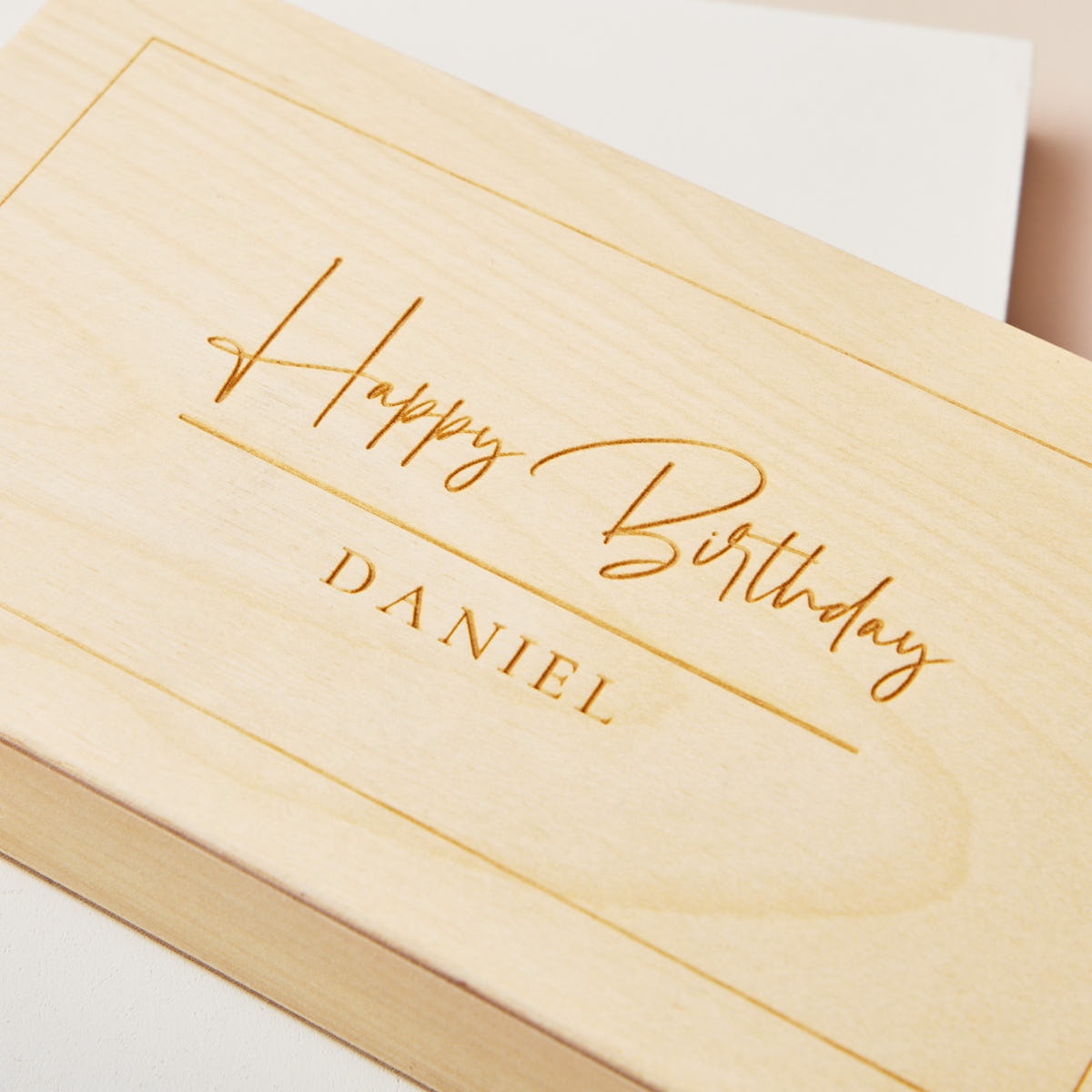 Personalised Wooden Happy Birthday Ticket or Money Holder