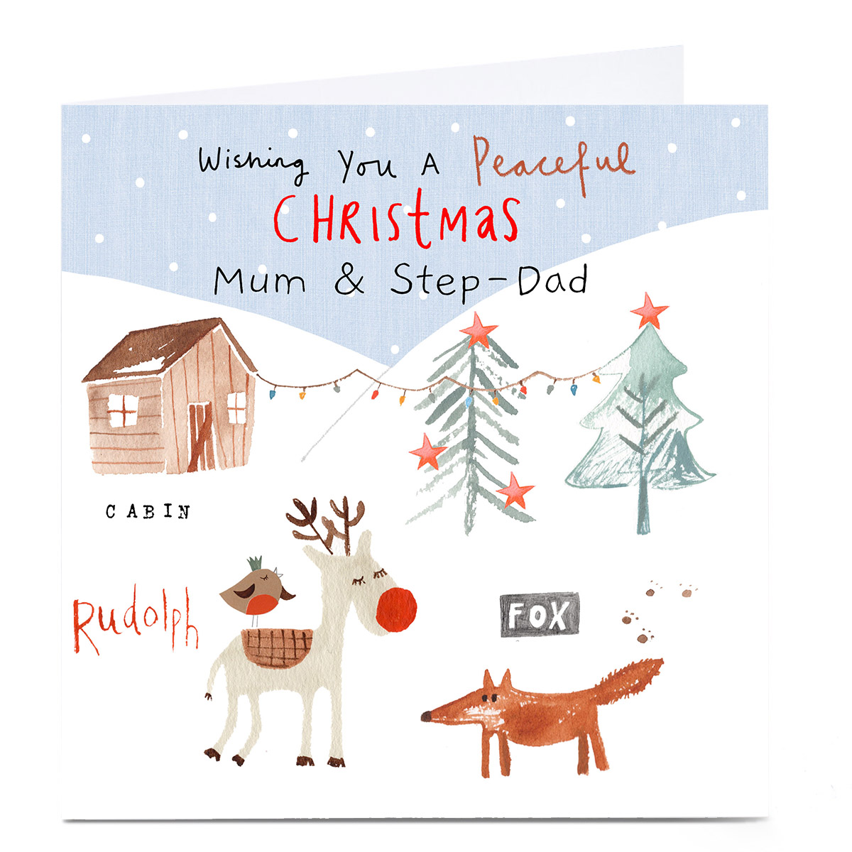 Personalised Lindsay Loves To Draw Christmas Card - Peaceful