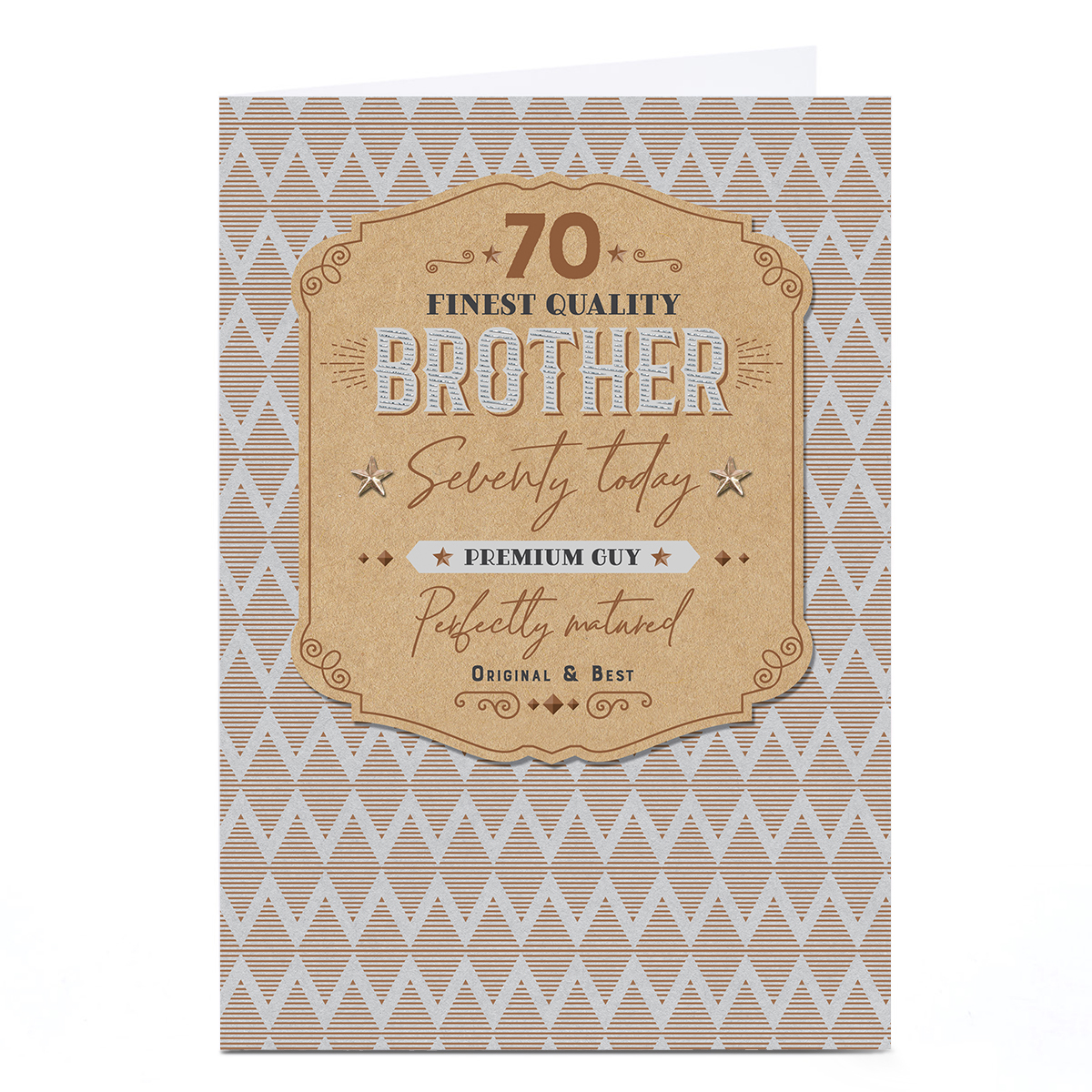 Personalised 70th Birthday Card - Finest Quality Brother 