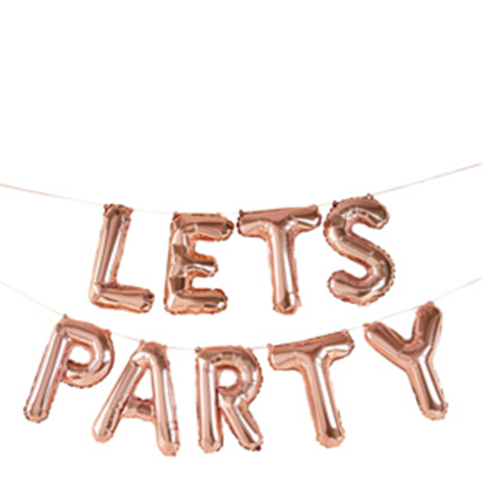 Rose Gold Let's Party 14-Inch Balloon Banner 