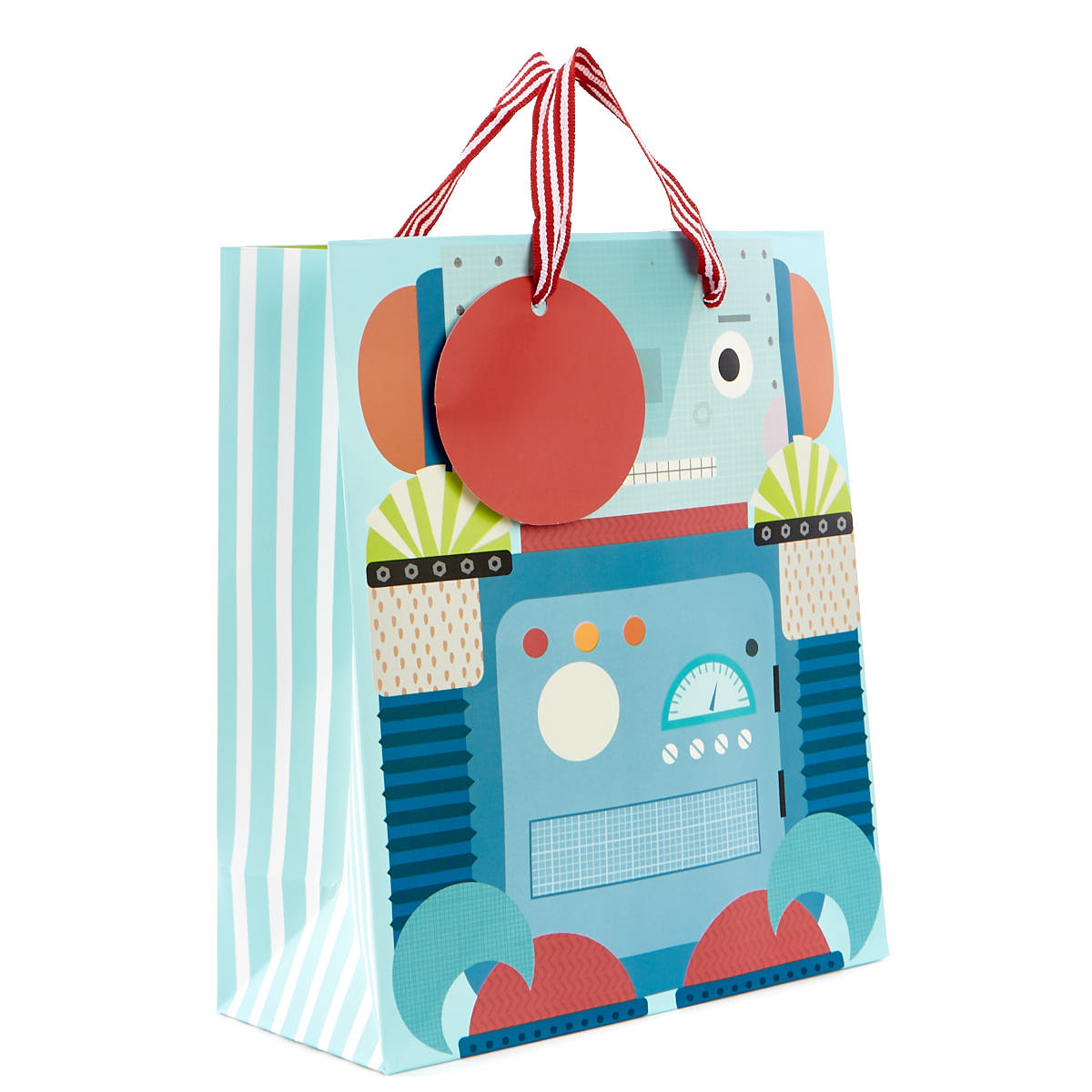 Medium Portrait Blue Robot Gift Bag