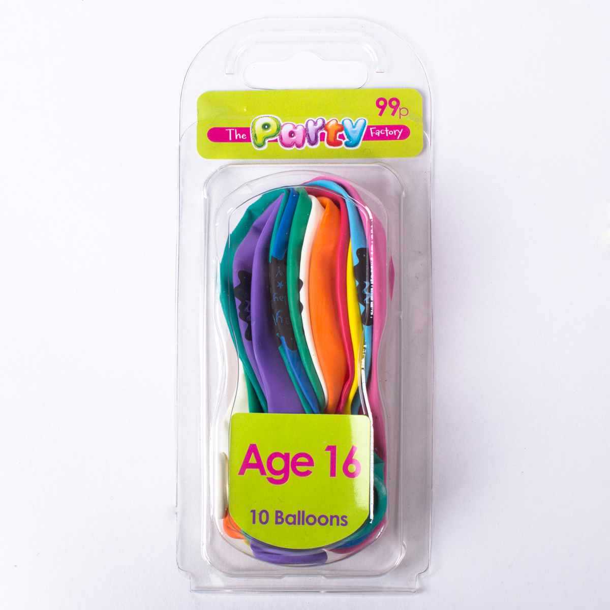 Multicoloured Age 16 Small Air-fill Latex Balloons, Pack Of 10
