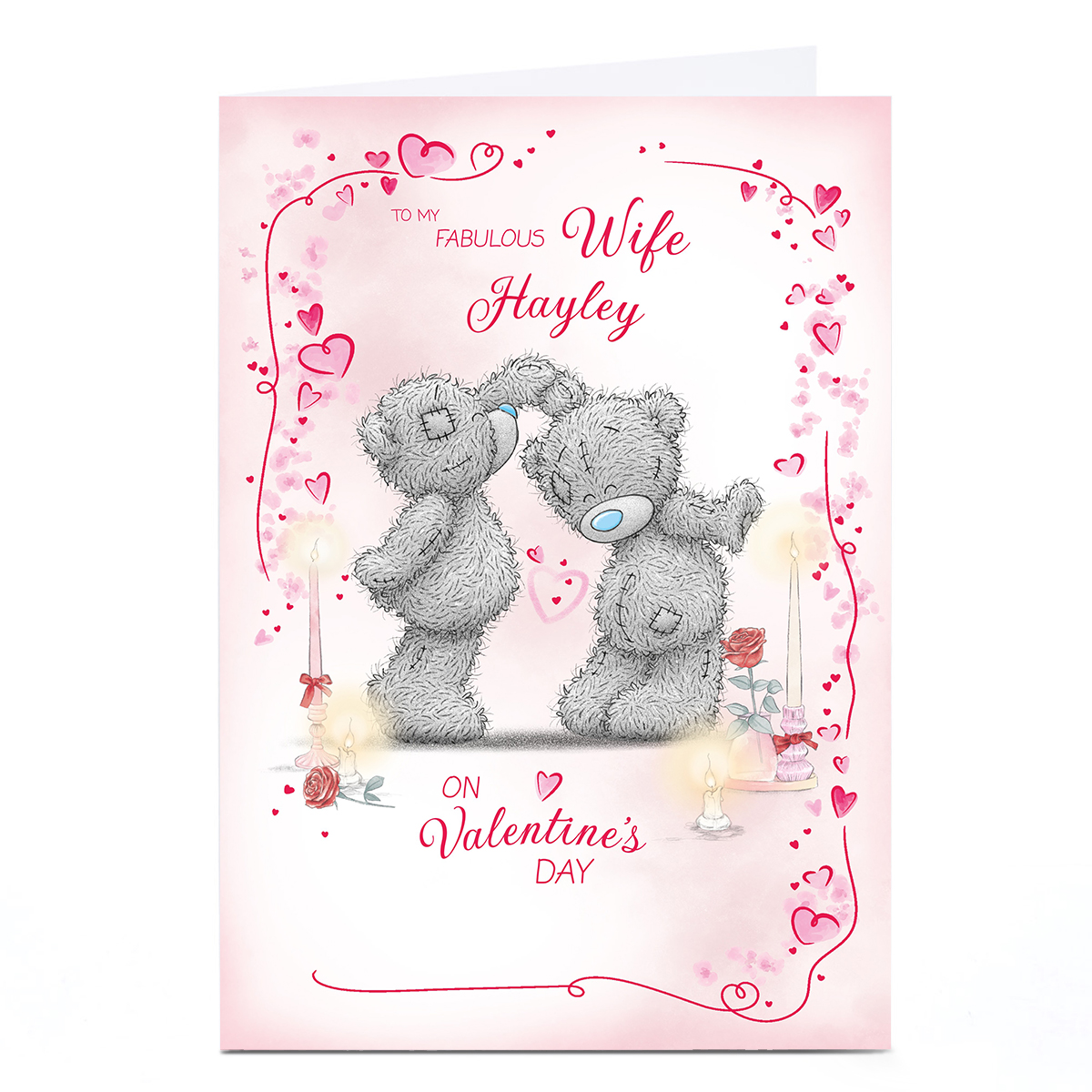 Personalised Tatty Teddy Valentine's Day Card - Fabulous Wife