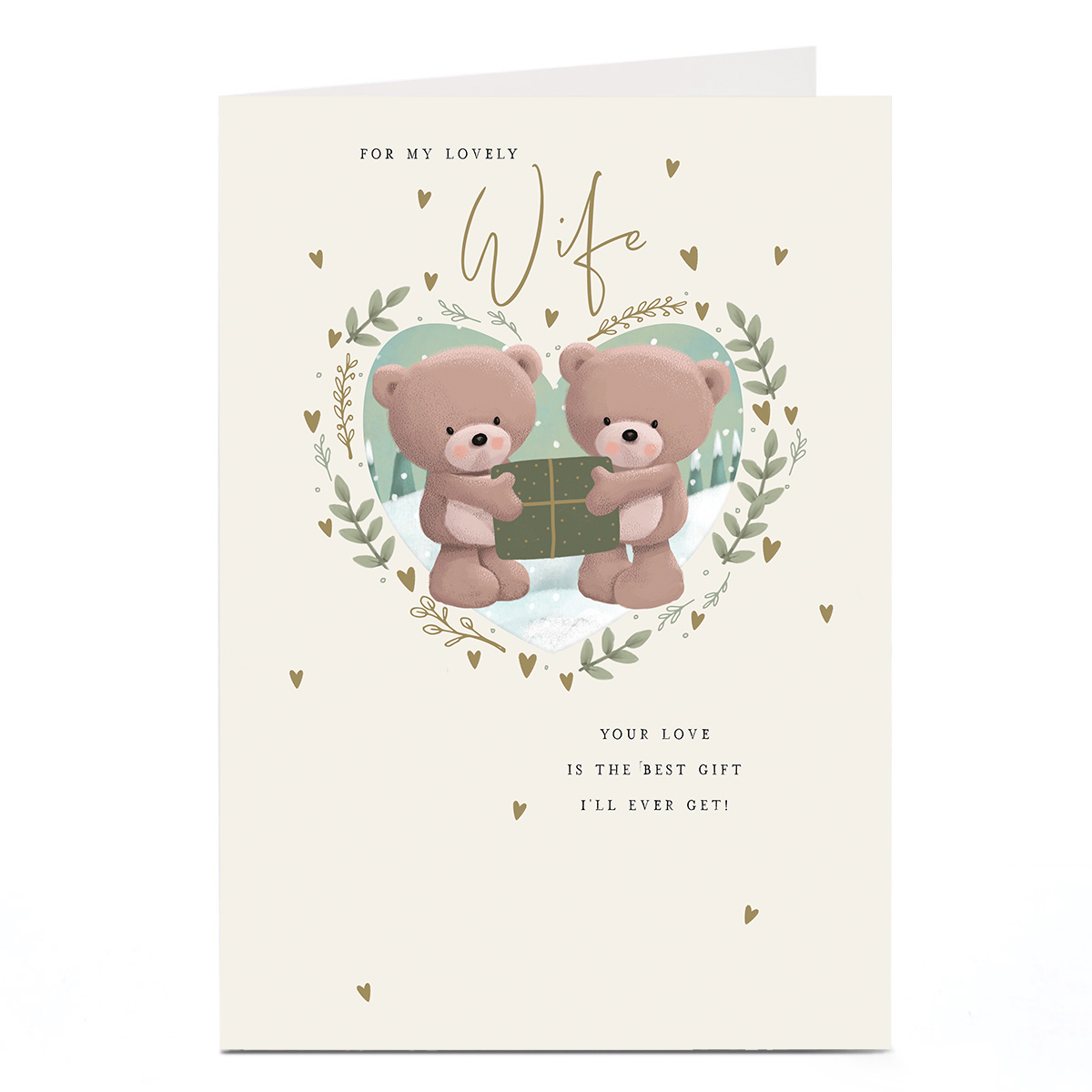 Hugs Christmas Card - Your Love Is The Best Gift, For My Lovely Wife