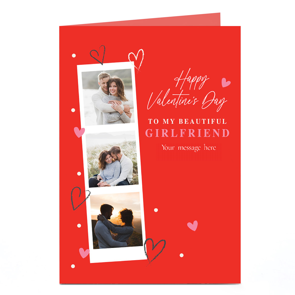 A4 Photo Valentine's Day Card - Photo Booth Strip, Beautiful Girlfriend