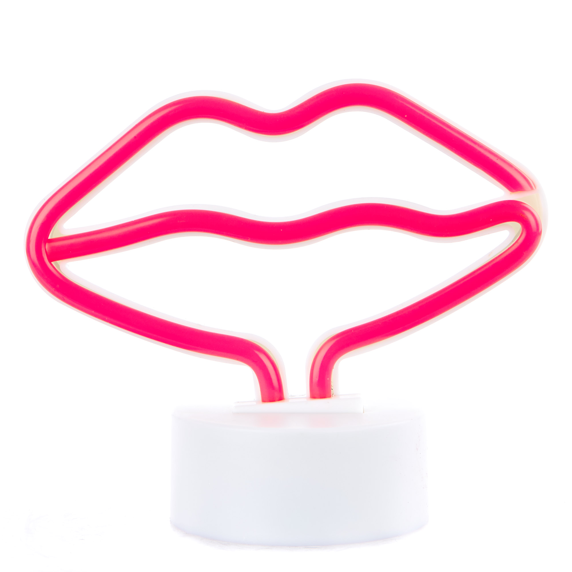 Neon Pink Lips Light-Up Sign