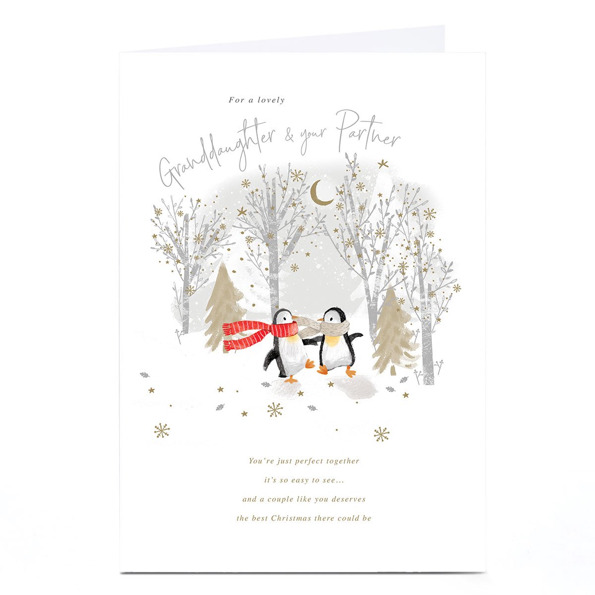 Christmas Card - A Lovely Granddaughter & Your Partner