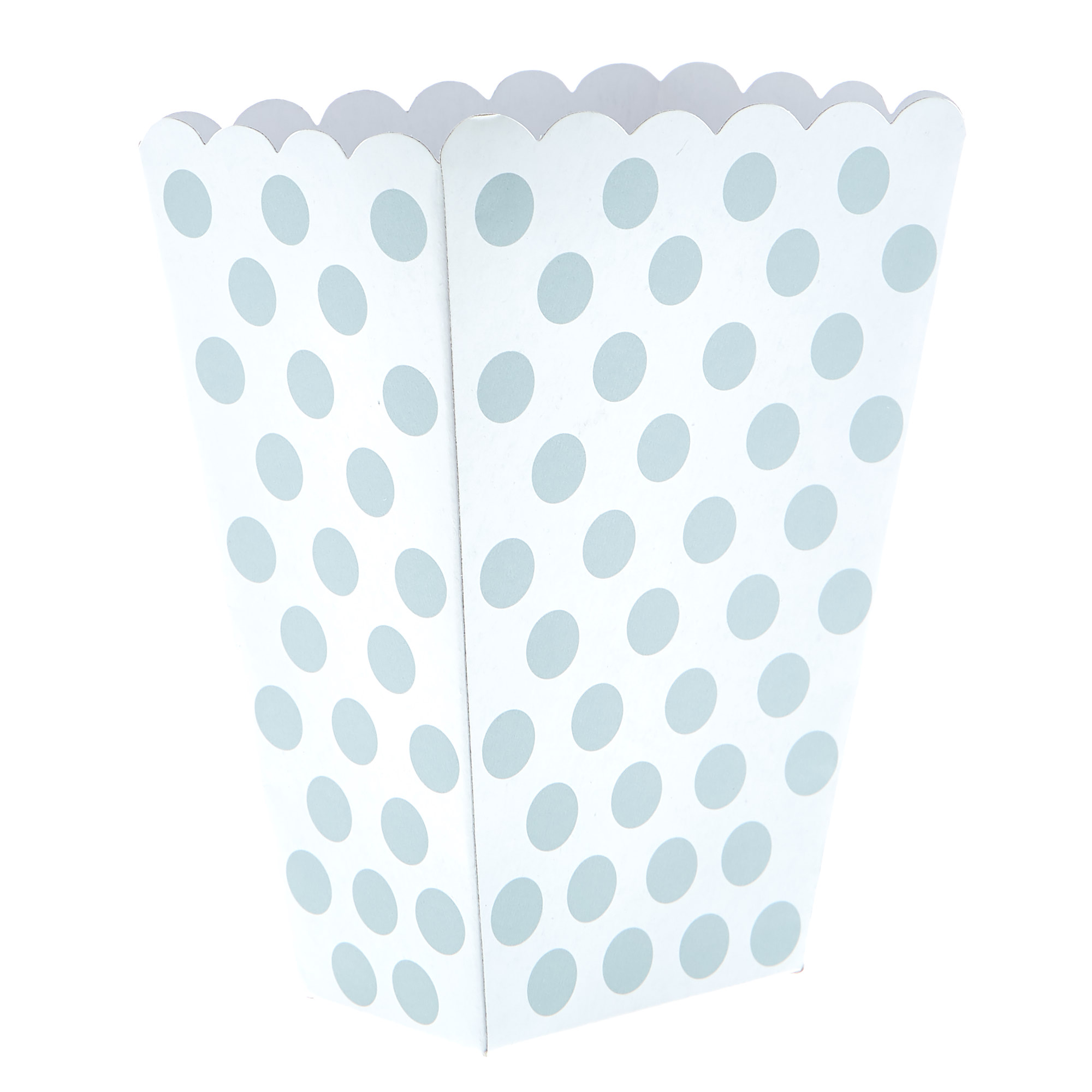 Silver & White Dotty Treat Boxes - Pack Of 8