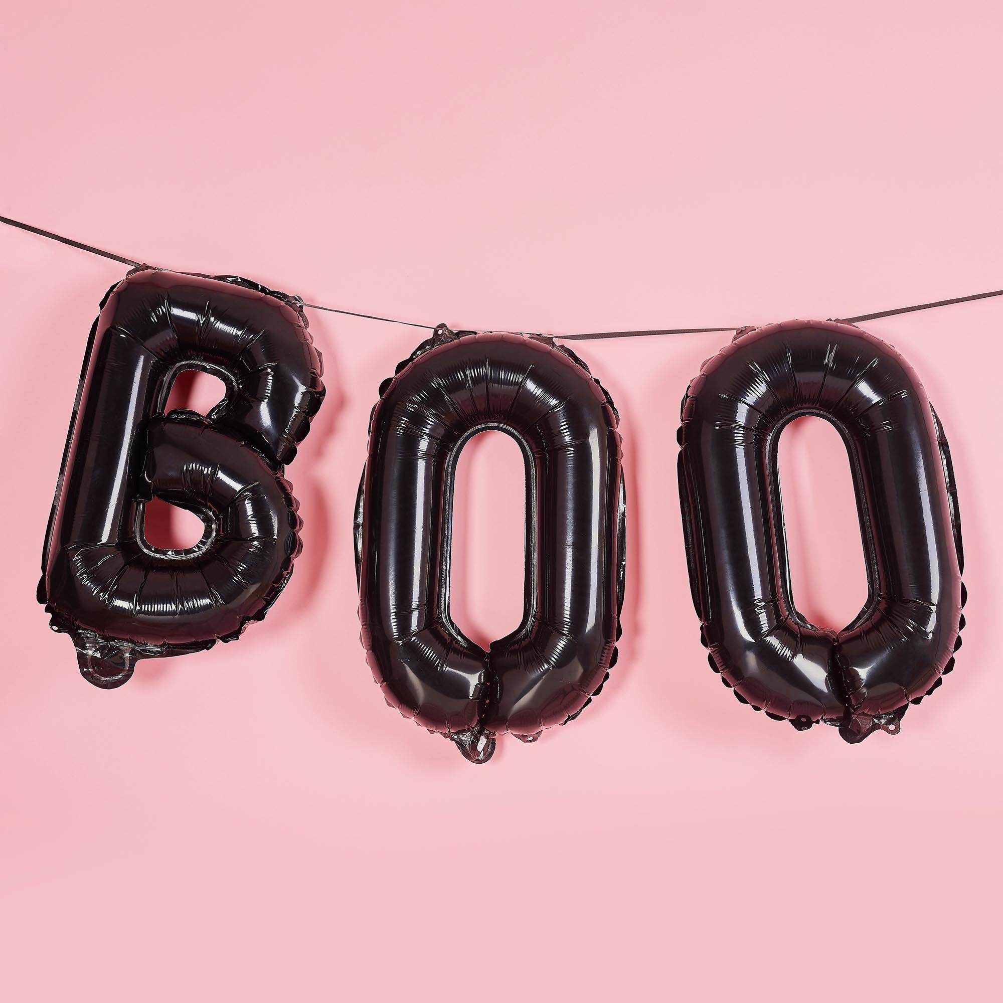 Black Boo 16-Inch Foil Balloon Garland
