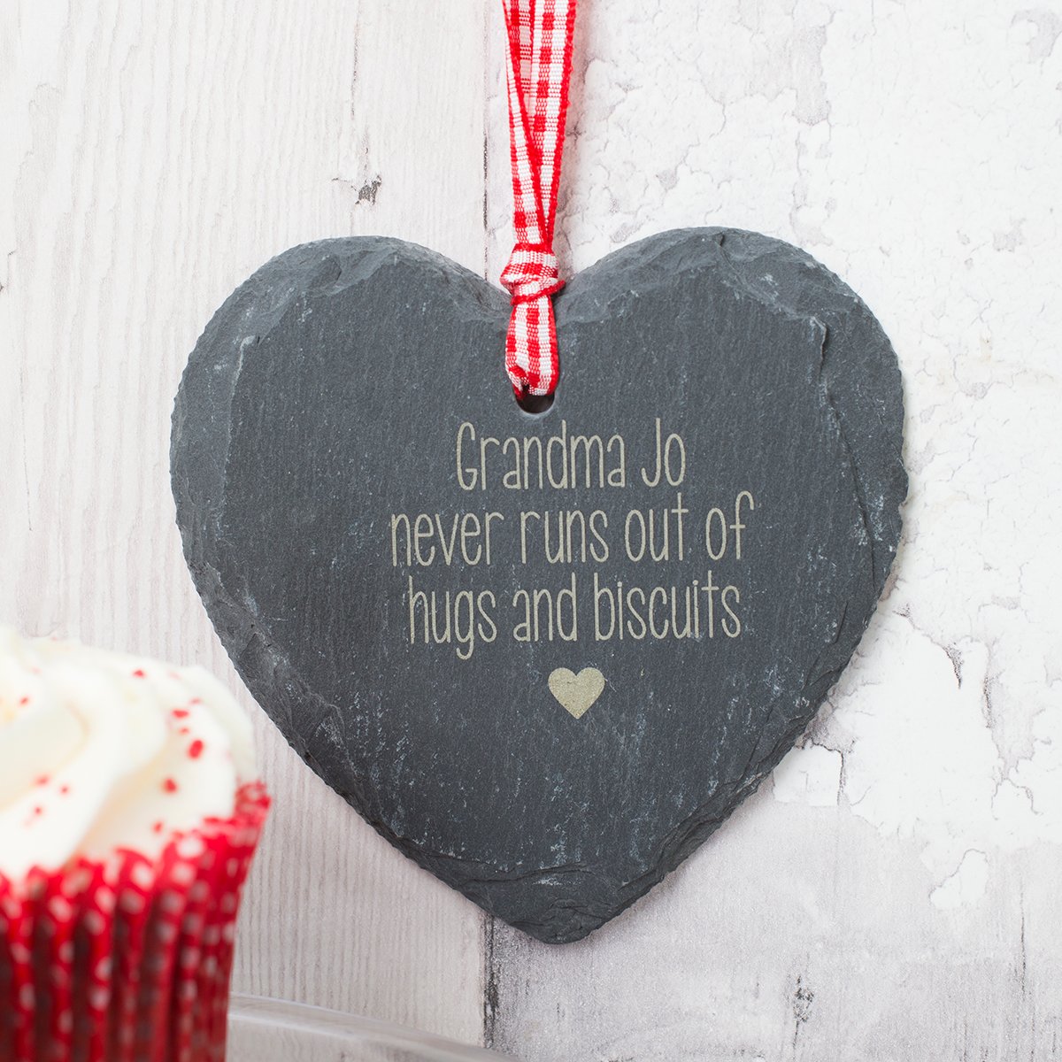 Personalised Engraved Heart-Shaped Slate Hanging Keepsake - Never Runs Out Of...