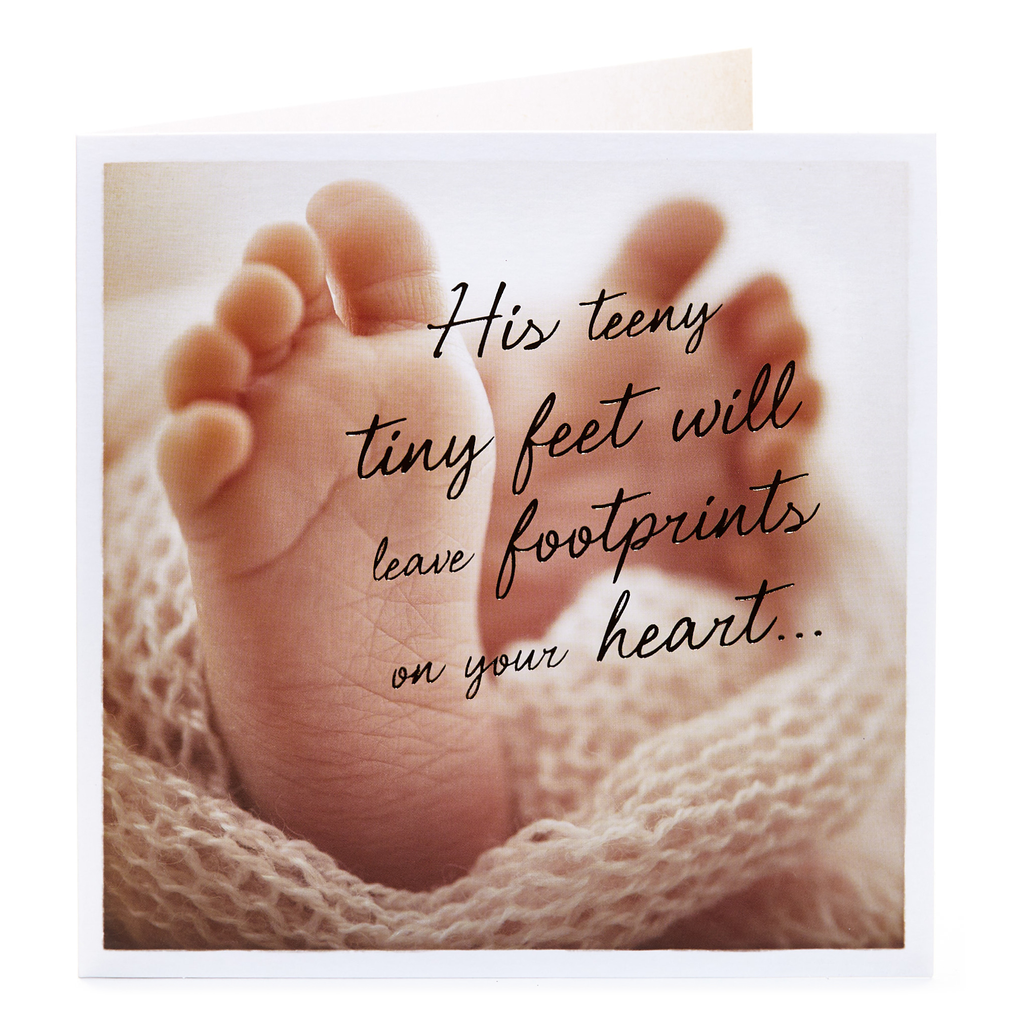 New Baby Card - His Little Footprints