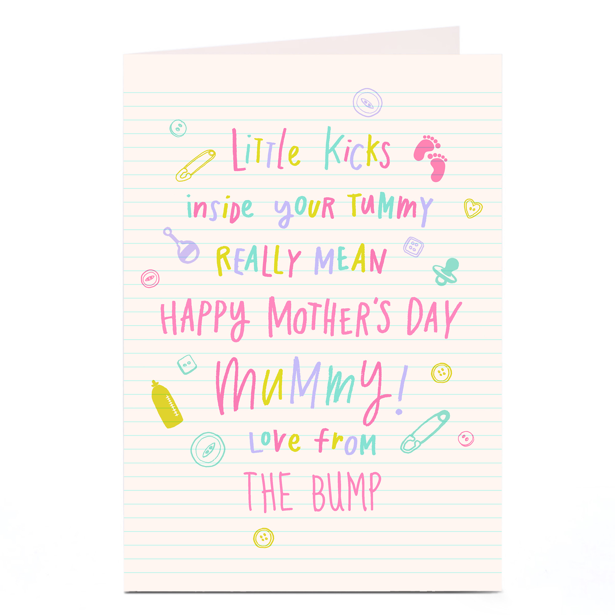 Personalised Mother's Day Card - Little Kicks Inside Your Tummy