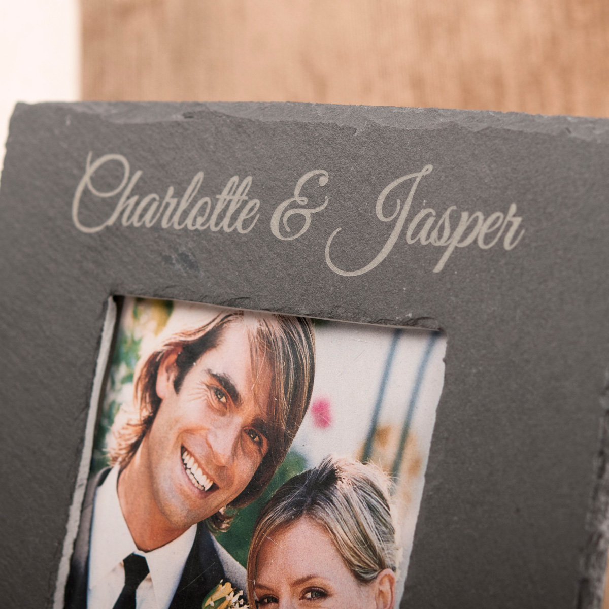 Personalised Engraved Medium Slate Photo Frame - Any Message