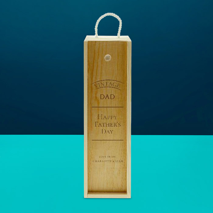 Personalised Father's Day Wine Box - Vintage Happy Father's Day