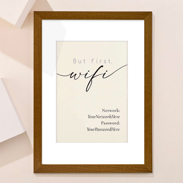 Personalised But First, Wifi Framed Print