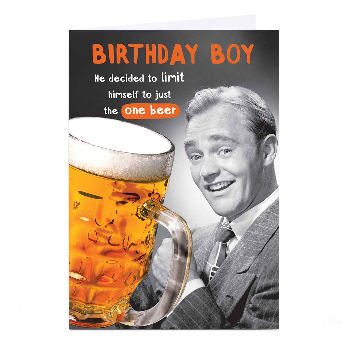Personalised Birthday Card - Birthday Boy Huge Beer