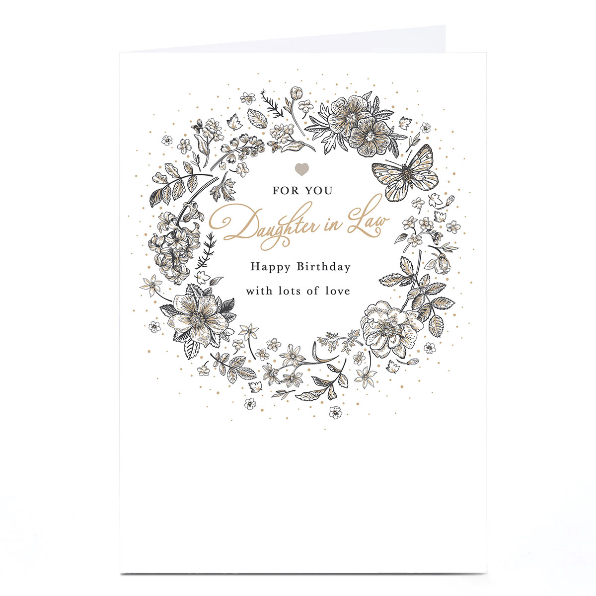 Personalised Birthday Card - Classic Flower Wreath, Daughter-in-Law