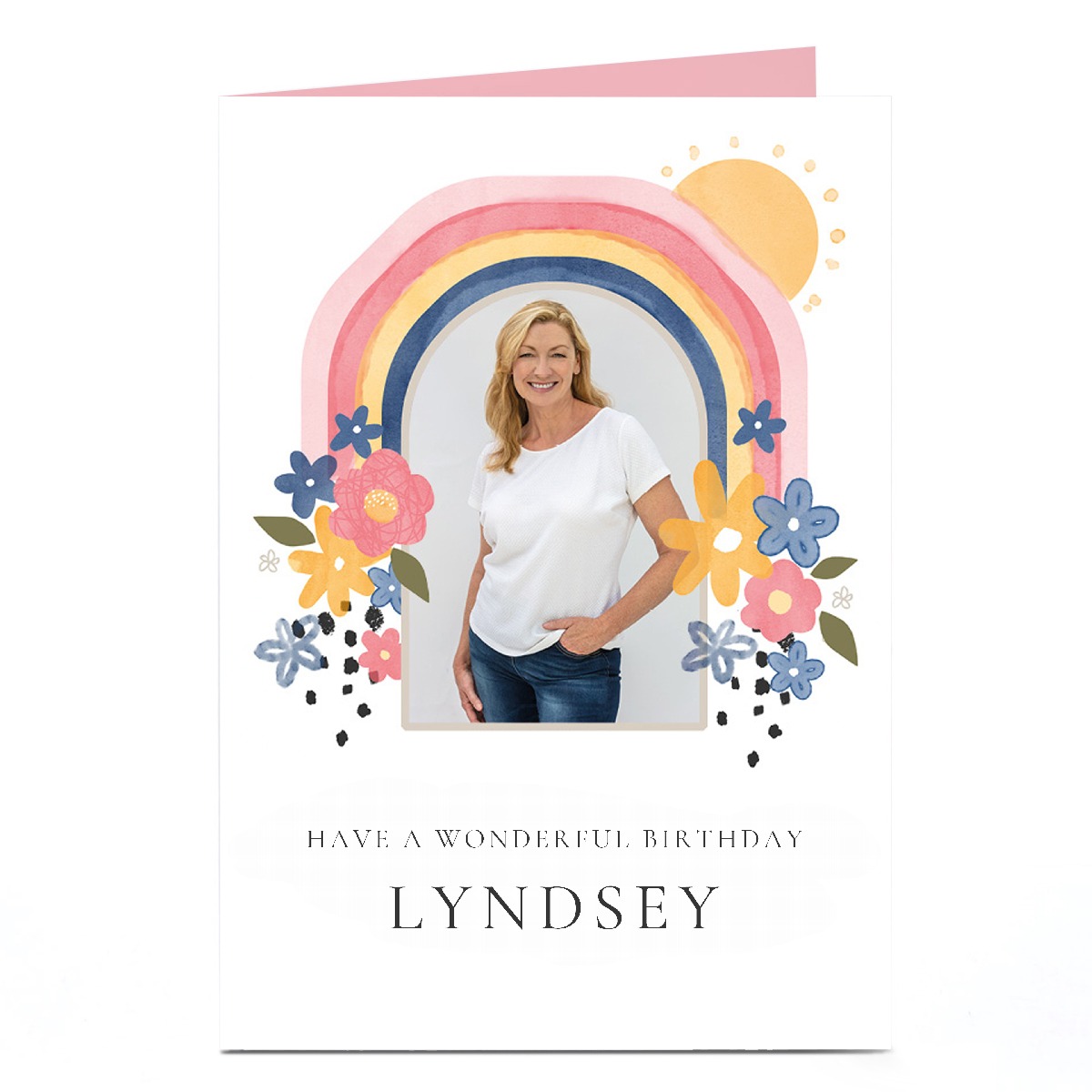 Photo Birthday Card - Pastel Rainbow Frame