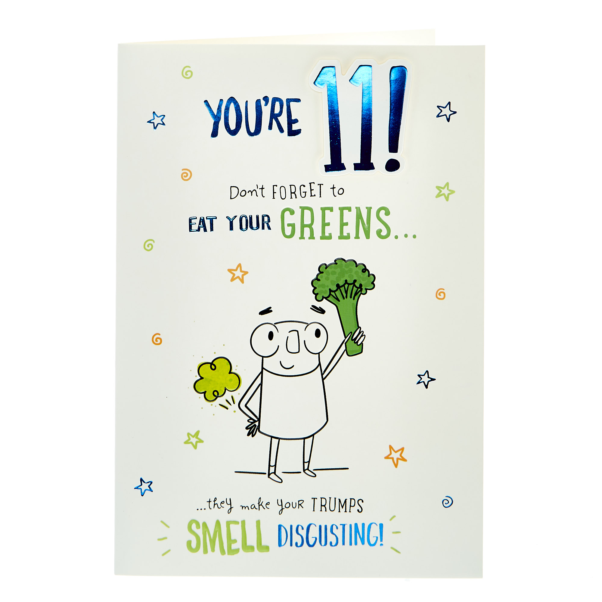 11th Birthday Card - Eat Your Greens