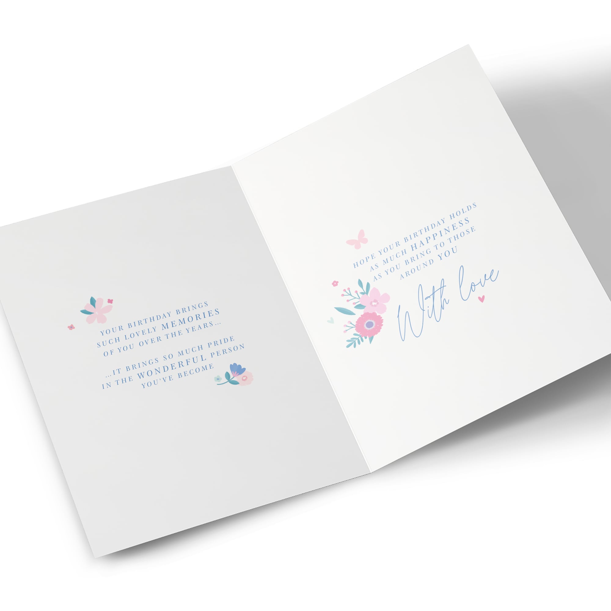 Birthday Card - Floral Butterfly, Niece