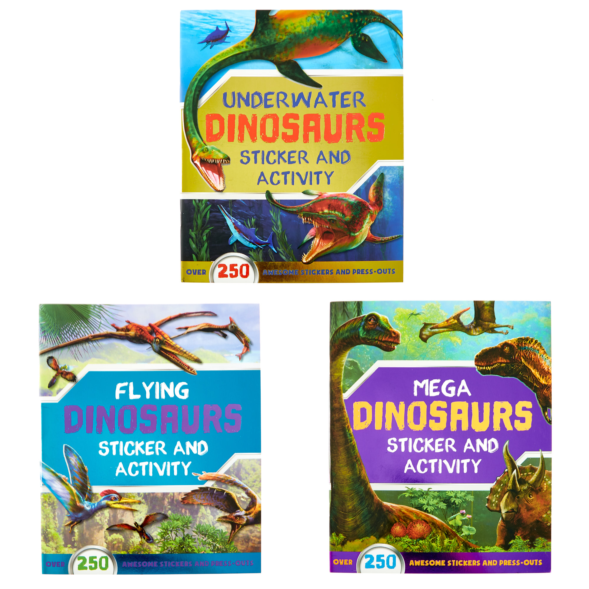 Dinosaurs Sticker & Activity Books - Set Of 3