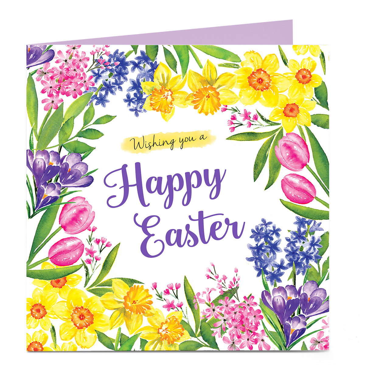 Personalised Easter Card - Tulips & Daffodils