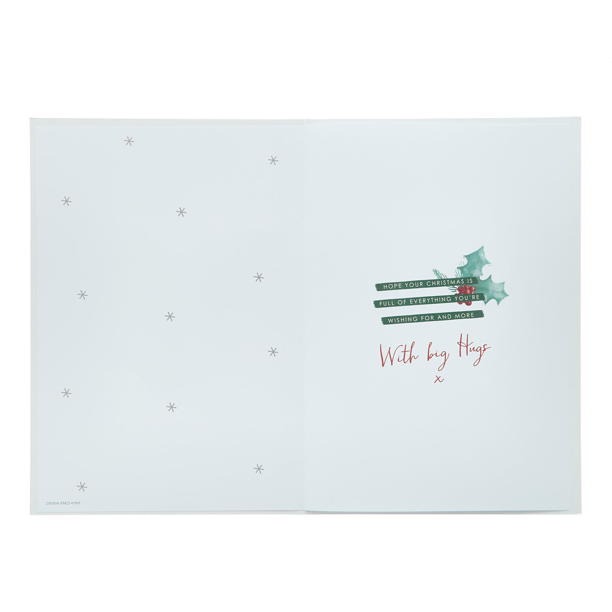 Hugs Christmas Card - For A Lovely Aunt