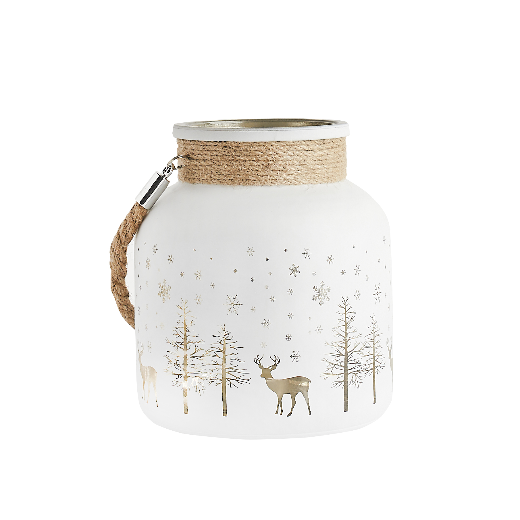 Large Christmas Candle Holder with Rope 