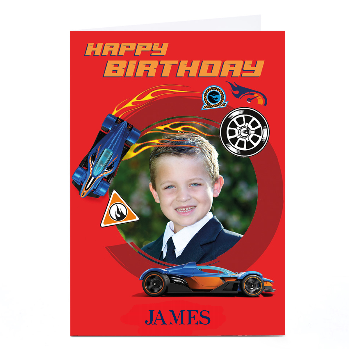  Personalised Birthday Card - HotWheels - Image Oval Frame Only