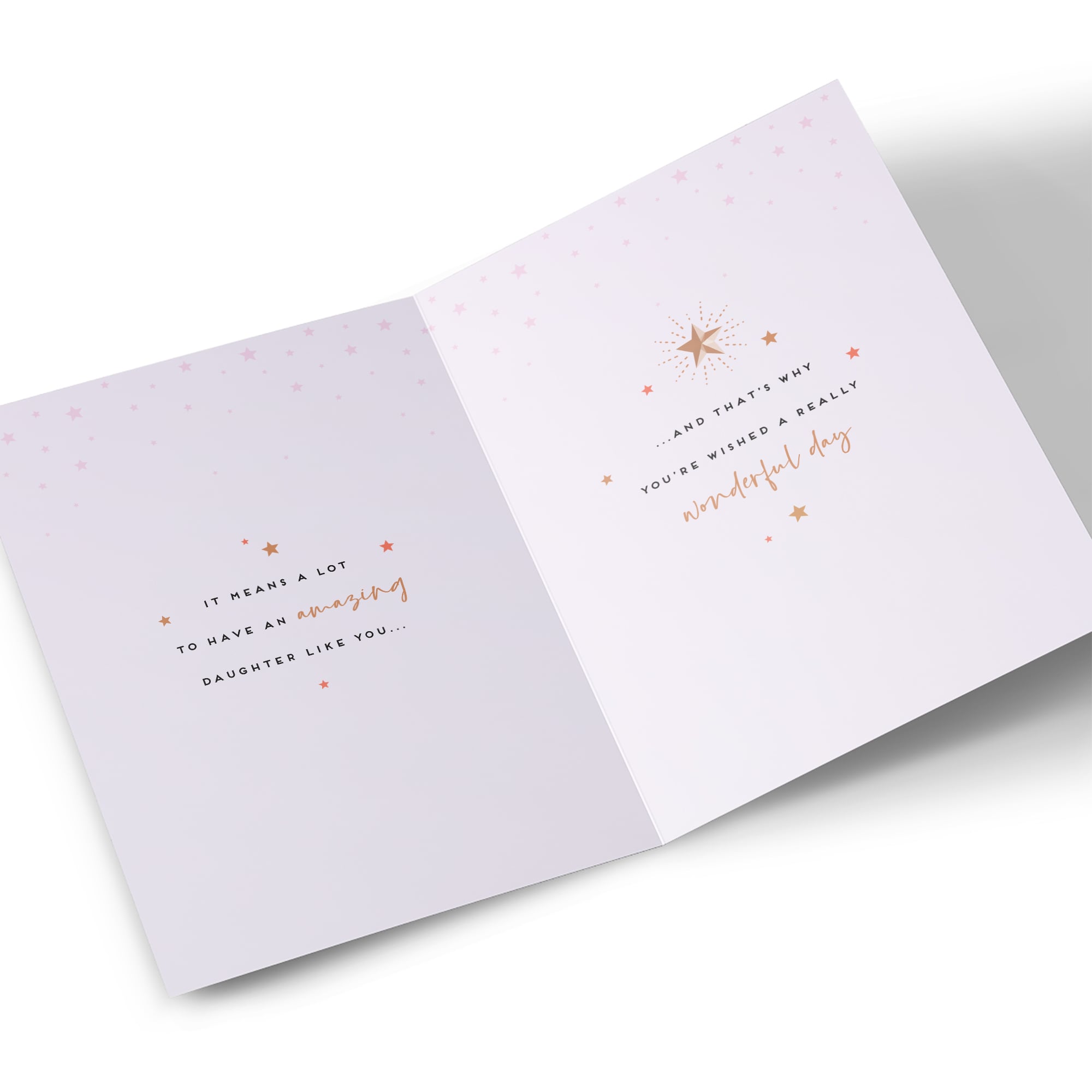 18th Birthday Card - Pink Stars and Gold Script, Daughter