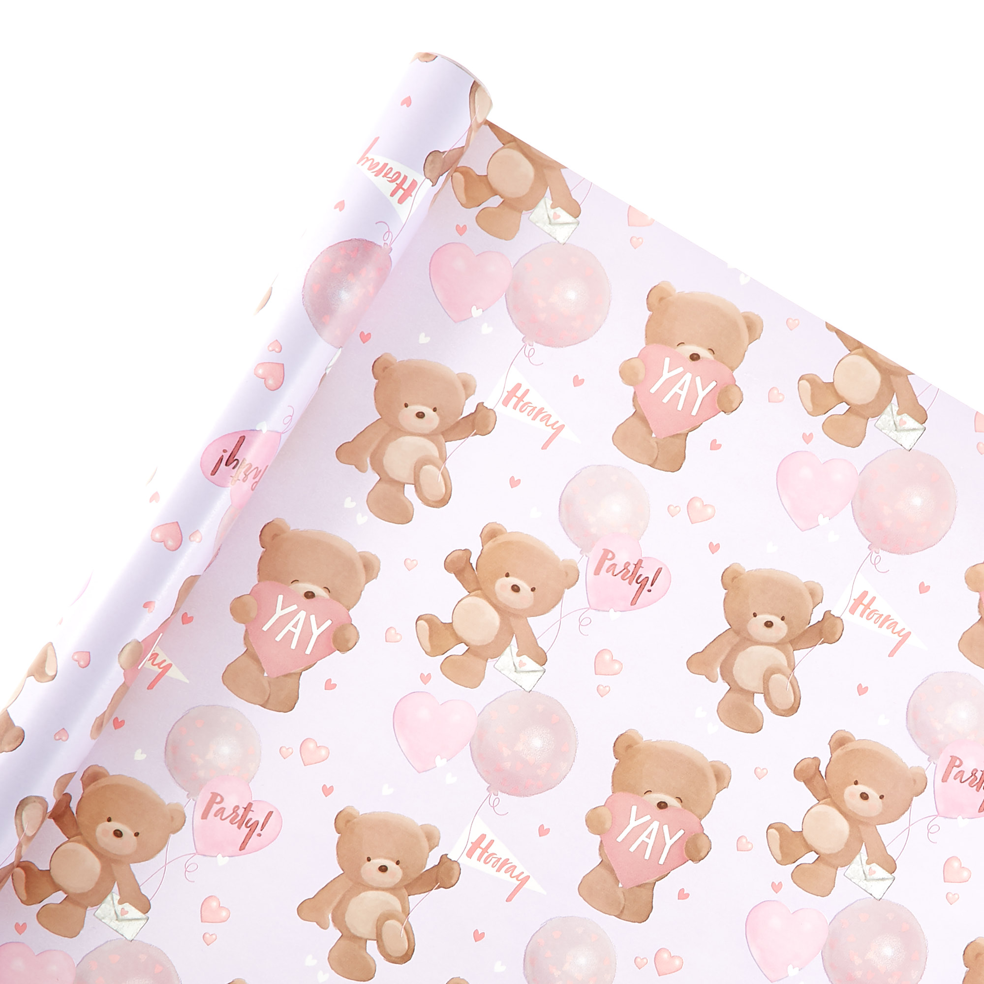 Pink Hugs Bear Wrapping Paper - 3 Metres 